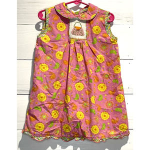 Three Mommas Floral Dress with Smocked Purse/Handbag Girl Toddler Sz 2